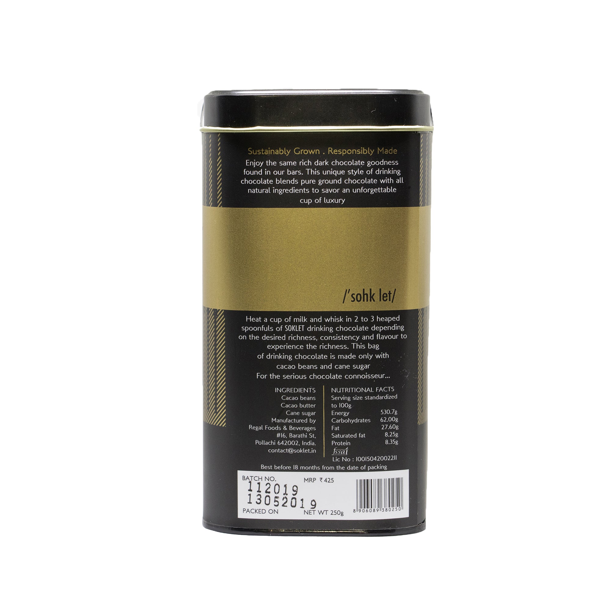 55% Pure Dark Drinking Chocolate – SOKLET